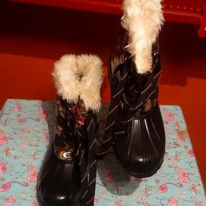 Black rain boots size 10
